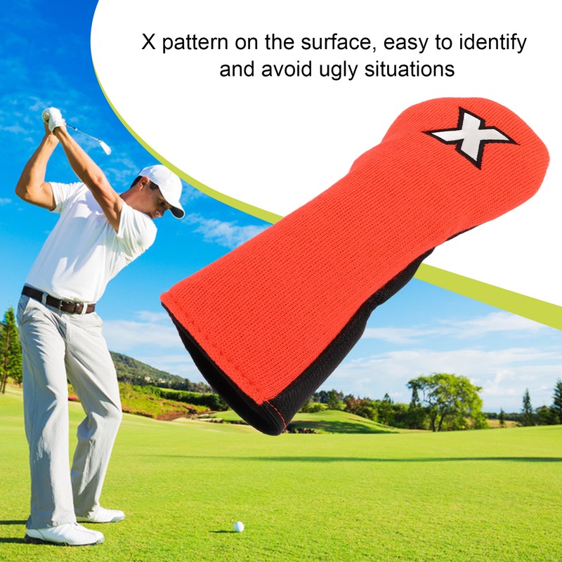 Mixed Fabric Head Cover Golf Club Protector Knitted Polyester Waterproof