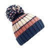 Beechfield Hygge Striped Beanie - Black Cherry