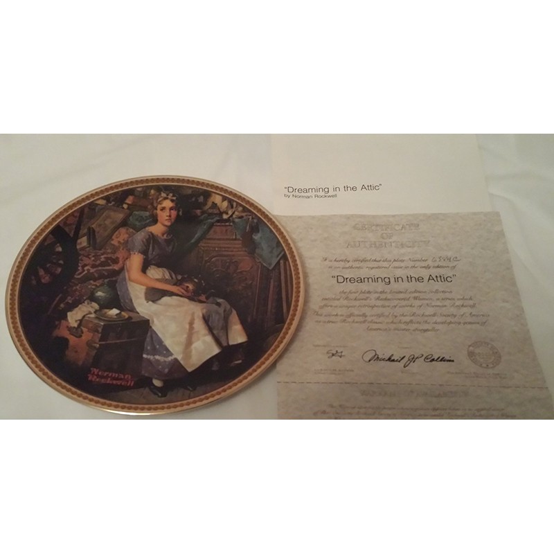 Norman Rockwell Dreaming in the Attic Plate