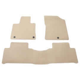 IKON MOTORSPORTS, Floor Mats Compatible with 2021-2025 Kia Sorento 4DR, Beige Nylon OE Fitment Style Front & Rear Floor Mats Anti-Slip Carpets Replacement 3PCS, 2021 2022 2023 2024