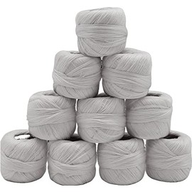 Darning Yarn 10 x 20 m - Choice of Colours - Darning Twist for Repairing Tetiles - Yarn for Crafts 100% Cotton (1 White)