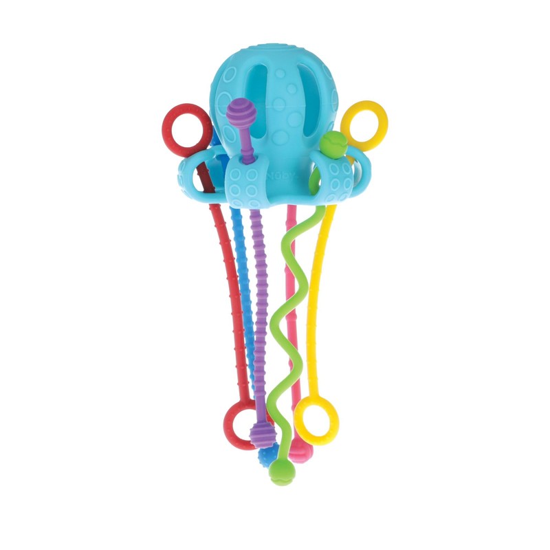 Nuby Silicone Octopus Sensory Toy with Bright Colored Silicone Textured