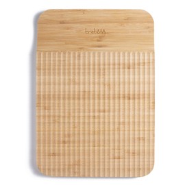 Trebonn - Wave Chop & Slide Medium Shaped Bamboo Chopping Board for Easier Cutting with Grooved for Food Catcher 24 x 34 cm