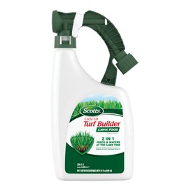 Scotts Liquid Turf Builder Lawn Fertilizer for All Grass Types, Feeds and Waters Lawn at Same Time, 32 fl. oz.