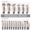 18 Piezas Brochas Set De Brochas Maquillaje Profesional Color Negro