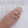 Pink Flower Handmade Nail Tips - Long Ballerina / 분홍이플라워