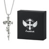 Sword Cross for Car Rear View Mirror Decor Stainless Steel