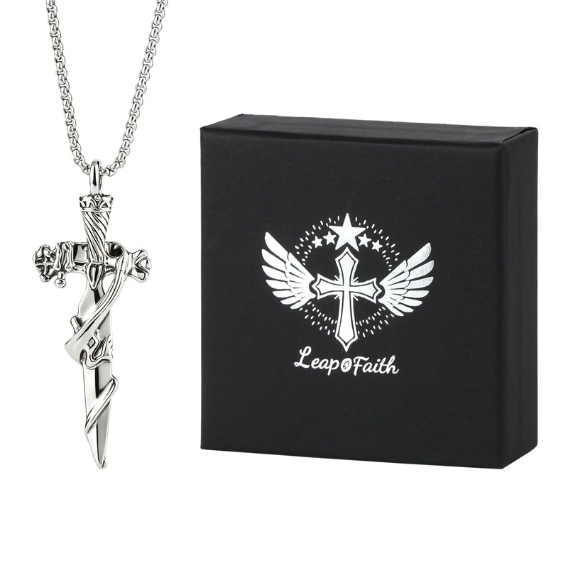 Sword Cross for Car Rear View Mirror Decor Stainless Steel