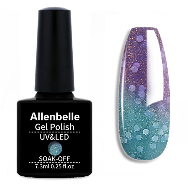 Allenbelle - Juego de esmaltes de uñas que cambian de color y esmalte de uñas de gel para ambientar con luz UV LED, 5727