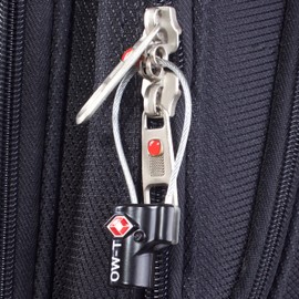 TSA Approved Luggage Locks Suitcase Locks (1 Pack) OW-Travel Cable Padlock with Keys Made from Heavy Duty Zinc Alloy for Suitcase, Zipper, Luggage, Bag, Case, Backpack, Gym Locker, Tool Box (Black)