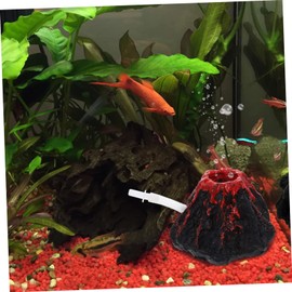 Kisangel Volcano Adornment Fish Tank Bubbler Ornament Realistic Aquarium Decoration for Freshwater Seawater Hiding for Fish Underwater Landscape for