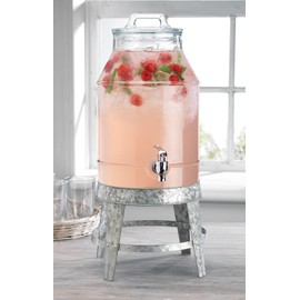 Classic Beverage Drink Dispenser Hammerd Durable Glass on galvanized Stand 3 Gallon with Spigot