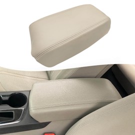 KBH Center Console Armrest Cover Upholstery for Hyundai Sonata 2015-2019, Middle Console Lid Replacement Cover Accessories, Vinyl Leather, Anti-Scratch, Beige