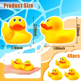 Lenwen Patos de Goma de Dedos Patos de Goma Amarillos Lindos Patos de Goma Pequeños Divertidos Patos de Juguete de Baño para Salpicadero de Coche Baño Decoraciones Interiores (48)