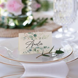 Kackspecht Place Cards Name Cards Pack of 50 for Writing on Wedding Birthday Confirmation Communion Christening Celebration Name Tags for Writing Yourself Boho