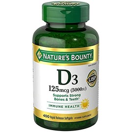 Nature's Bounty Immune Health Vitamin D3 5000 iu, Rapid Release 400 Softgels