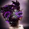 ILOVEMASKS Purple Venice Carnival Peacock Feather Masquerade Venetian Mardi Gras