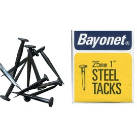 Nail Tacks Blued, 25mm (50G), External Length 25mm, Nail Material Steel, Nail Type Round Head, Product Range Bayonet - Steel Tacks, Weight 50g, Fasteners & Hardware