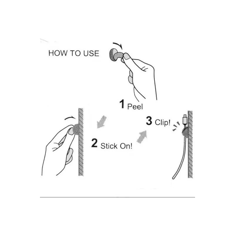 Deluxe 30pzs Clips Sujeta Cables Organizador Adhesivos