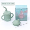Ginbear 2-in-1 Sip-N-Straw Baby Cup, Spill Proof Non-toxic BPA Free