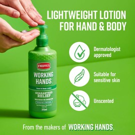 O'Keeffe's Working Hands Hand & Body Lotion 315ml – Deep Hydration for Dry, Cracked Skin – Fast-Absorbing, Non-Greasy Formula – Safe for Sensitive Skin – Restores Moisture & Strengthens Skin Barrier – Daily Use for Healthier Hands & Body