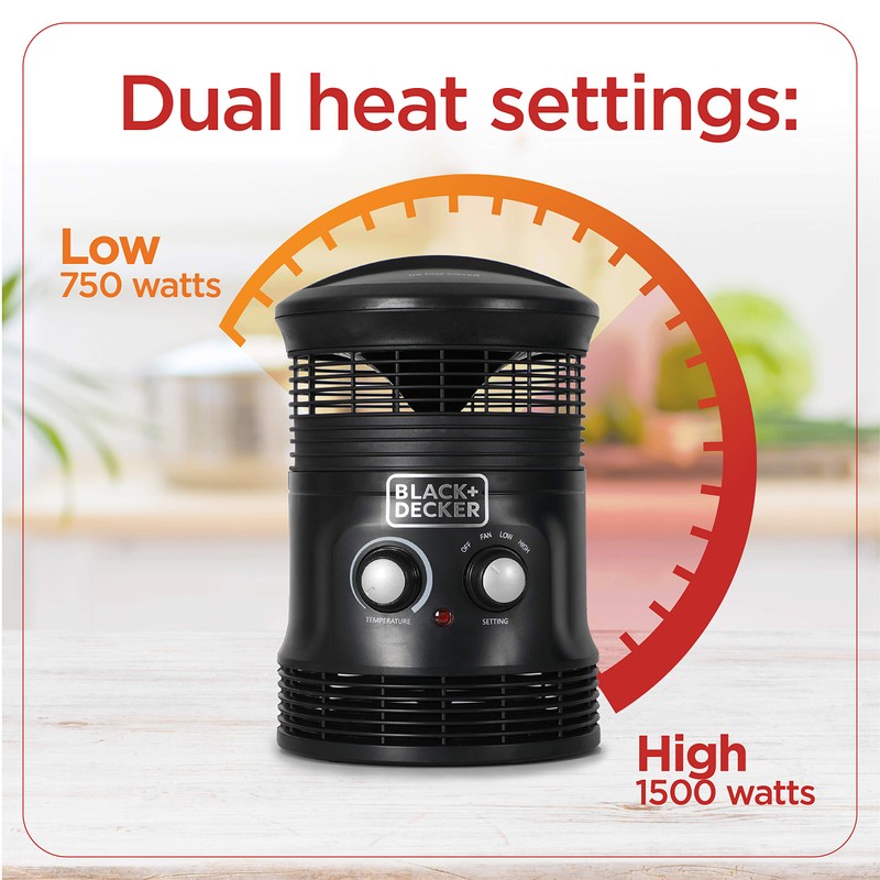 BLACK+DECKER 360-Degree Surround Heater and Fan Combo, 360 Space Heater