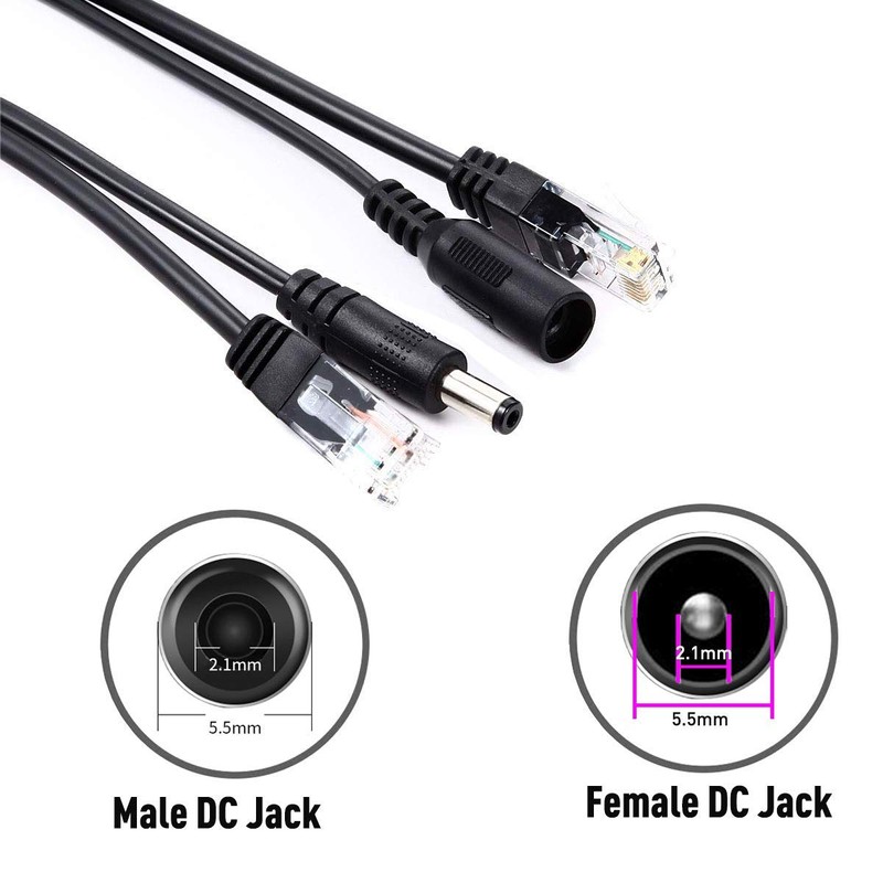 iCreatin Passive PoE Injector and PoE Splitter Cable Kit with