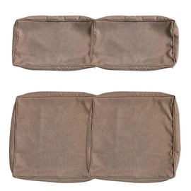 FKSLIFE Patio Cushion Covers Replacement,Patio Seat Cushion Covers,Washable Slip Covers Replacement, 2 Seat Cushion Covers,2 Back Cushion Covers (25.6×25.6×3.94inches, Brown)