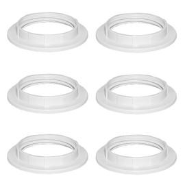 WQEDVN 6 PCS Lampshade Reducer Ring, Light Shade Adapter Rings, E27 Screw Collar Ring 40mm, Lampshade Adapter Rings, for Table Lamp, Ceiling Lights(White)