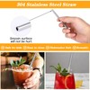 JIEYAO Pack of 12 Short Straws, Stainless Steel, Reusable Straws,