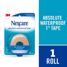 Nexcare Absolute Waterproof Tape, Flexible Foam Medical Tape, Secures Dressing and Keeps Wounds Dry - 1 In x 5 Yds, 1 Roll of Tape