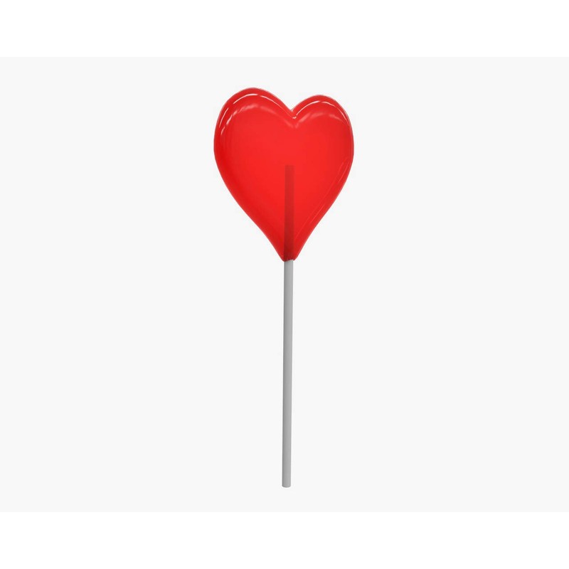 Fruidles Valentines Day Candy, Red Heart Shaped Hard Candy Suckers,