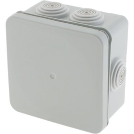 Protec, No Airbox Junction Box IP55 IK07 Set of 3 80x42mm White 4 Inputs Ø4/14/16/20mm Bi-Injection Nipple Clip On Cover Resistance -40°C to +100°C