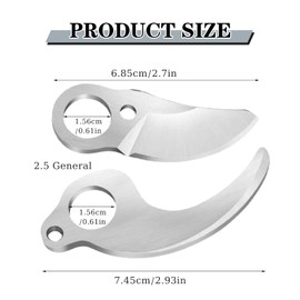 Replacement Blade for Electric Secateurs 25 mm 1 Pair Replacement Blade for Electric Loppers SK-5 High Carbon Steel for Electric Loppers Fixed Blade and Moving Blade
