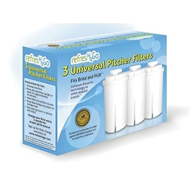Universal Refresh2Go Universal Pitcher Replacement Filters, White (3pack)