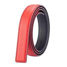 Vatee's Reversible Replacement Genuine Leather Belt Strap for Men/Women without Buckle 25mm/29mm Wide, 210: Black/Red, EU90: 105cm(fit taille 30-33) breit 25mm