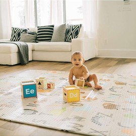 Toddleroo by North States - Superyard Folding ABC Baby Play Mat: Foldable Play Mat for Floors - Extra Large Playmat for Tummy Time - Indoor & Outdoor Use - 71 x 71 Inch