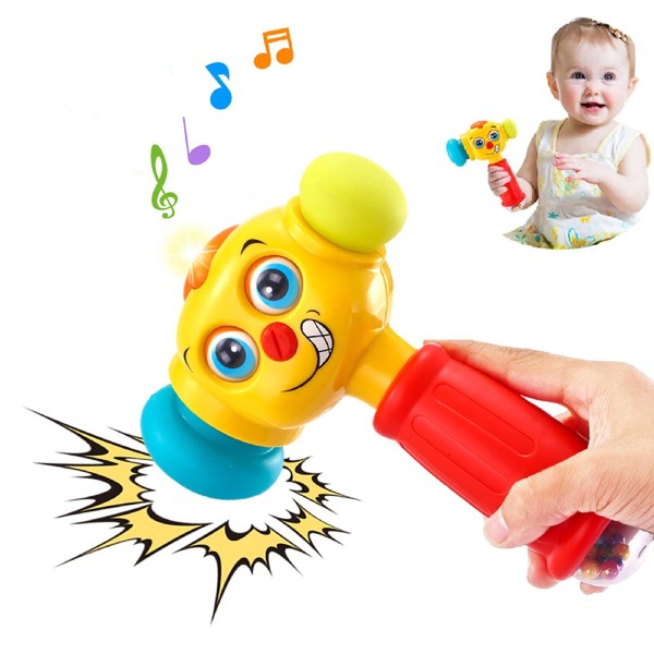 VATOS Baby Toys for 1 Year Old Baby Hammer Toy - Light& Musical Toys for 12 to 18 Months up | Infant Toys Funny Baby Hammer Toddler Toys for 1 Year Old + | 12 Months + Baby