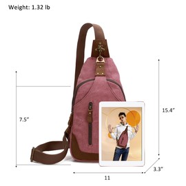 KL928 Canvas Sling Bag Crossbody Backpack Shoulder Casual Rucksack for Men Women