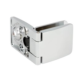 Gedotec Glass Door Hinge Middle Hinge Polished Chrome Square I Easy Installation of Glass Plate for Clamping I Use Centre - Open Design