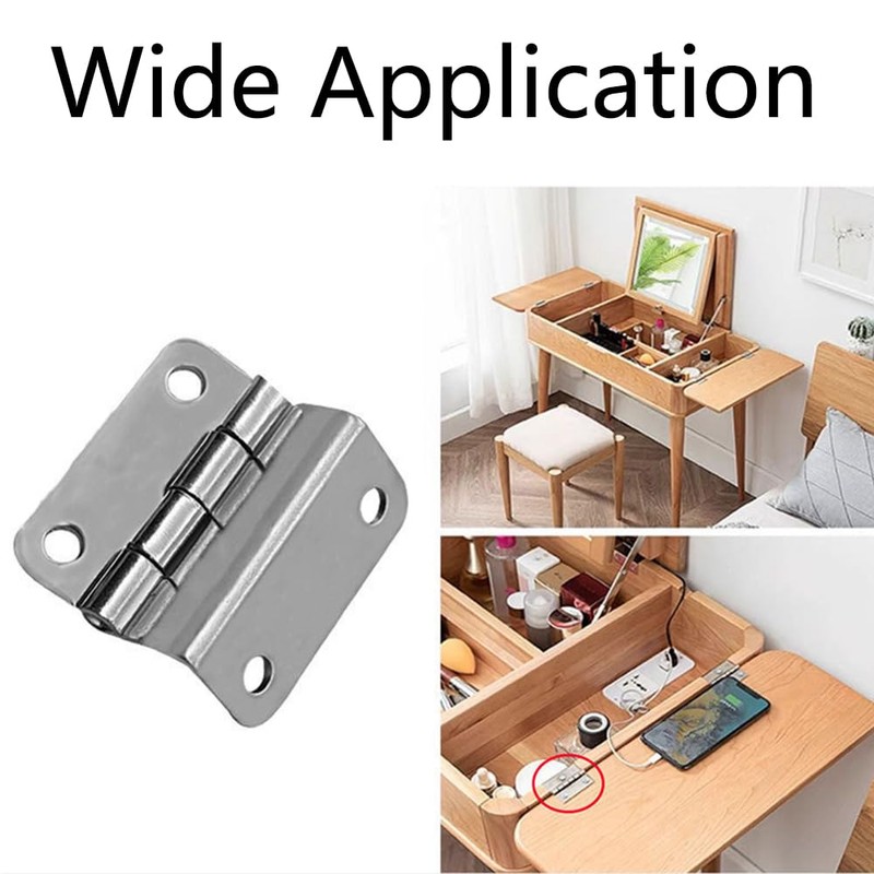 4 Pieces Tri-Fold Hinges Flexible Metal Hinges Decorative Box Hinges