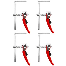 QWORK Ratcheting Table Clamp, 4 Pack Quick Release Bar Clamp with 6-5/16" Capacity and 2-5/16" Throat Depth for Sanding, Cutting