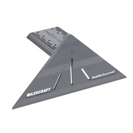 Milescraft 8415 Saddle Square 45 Compact Layout Square for Woodworking – 45/45 and 45/90 Degree Miter Saddle Carpenter Square Angle Measuring Tool Multifunction Scriber Woodworking Tools for Carpentry