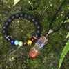 Slzhds Lava Stone Bracelets & Necklace Set, 7 Chakra Crystal