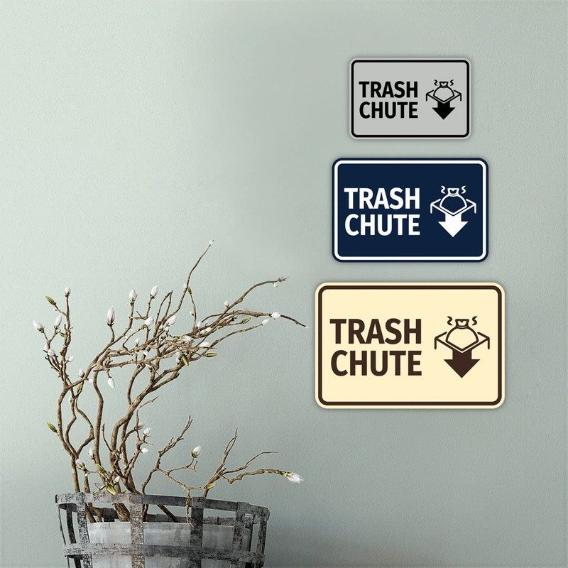 Classic Framed Trash Chute Sign (Black) - Small