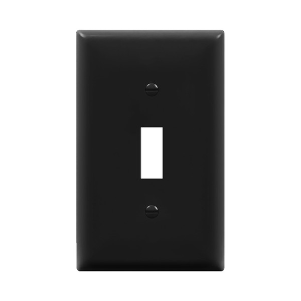 ENERLITES Toggle Light Switch Wall Plate, Standard Size 1-Gang 4.50" x 2.76", Unbreakable Polycarbonate Thermoplastic, 8811-BK, Black, Screw