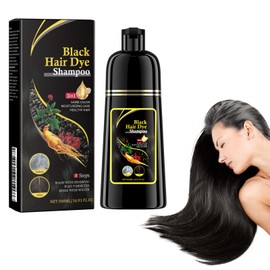 Dyceittdia Hair Dye Shampoo 500 ml - 3-in-1 Smoothing Shampoo for Coloured Hair, Cleansing & Repairing, Black, Magic Hair