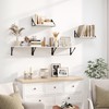 Heimlove White Deep Floating Shelves for Wall, 16W x 8D