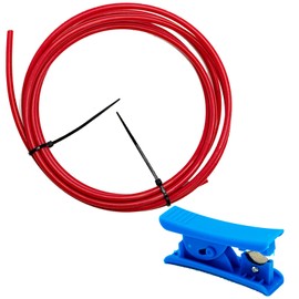 2 Metres PTFE Bowden Tube Red for 1.75 (2.0 mm ID/4.0 mm OD) Filament Red Connector for PTFE Tube for Creality Ender 3/Pro Ender 5 CR-10/10S Filament 1.75 mm