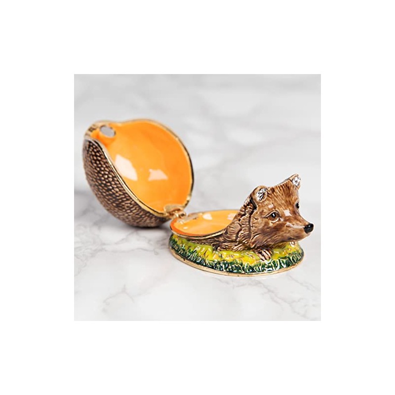 Juliana 15342 Hedgehog Trinket Box - Ornament - Treasured,Brown